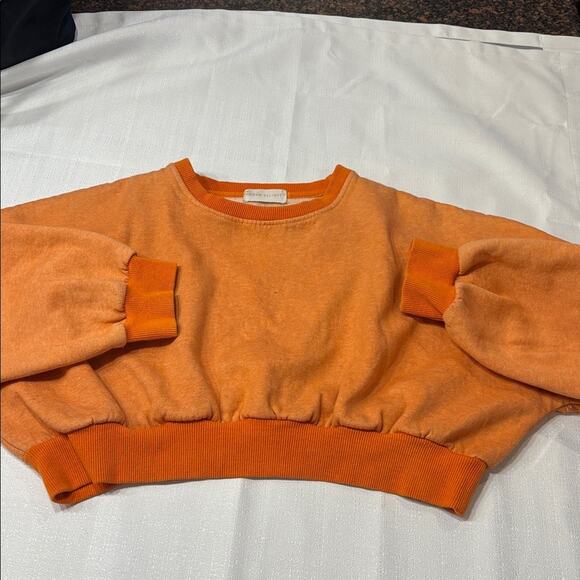 John Elliott Women's Orange Cropped Sweatshirt Size M - Picture 4 of 10
